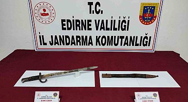 Edirne'de Osmanlı dönemine ait 150 yıllık kılıç ve kını ele geçirildi