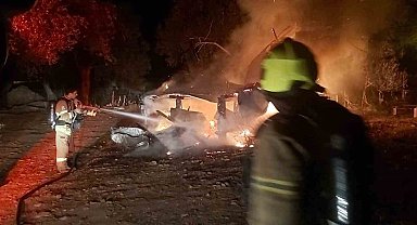 Edremit'te zeytinlik barakasında yangın çıktı