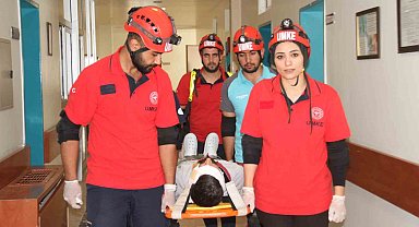 Elazığ'da gerçeği aratmayan deprem ve yangın tatbikatı