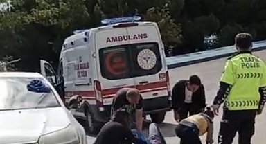 Elektrikli bisikletle otomobil çarpıştı: 1 yaralı