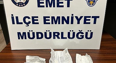 Emet'te uyuşturucuyla yakalanan zanlı tutuklandı