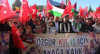 Erzurum'dan Filistin'e destek, İsrail saldırılarına tepki