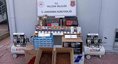 Evinin deposunu kaçak sigara imalathanesine çeviren zanlı yakalandı