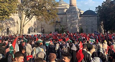 Fatih'te Filistin'e destek yürüyüşü düzenlendi