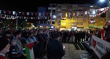 Gazze'de gerçekleştirilen hastane saldırısı Burdur'da protesto edildi