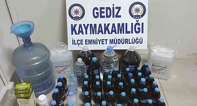 Gediz'de sahte alkol üretip sattığı iddia edilen kişi yakalandı