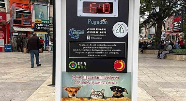 Geri dönüşüm atıkları Atık-Matiklerde mama ve kaleme dönüşüyor