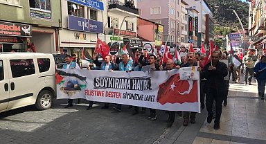 Gümüşhane'de Filistin'e destek yürüyüşü düzenlendi