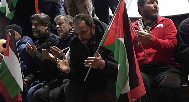 Gümüşhane'de vatandaşlar Filistin için meydanlara çıktı