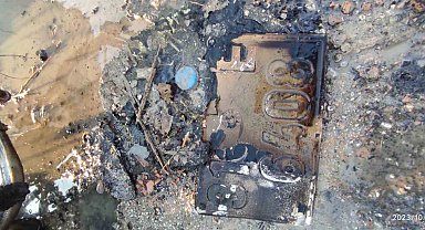 Hatay'da bir motosiklet yandı