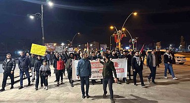 İsrail'in Gazze saldırıları Ağrı'da protesto edildi