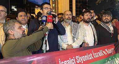 İstanbul'da İsrail'in Gazze'ye saldırıları protesto edildi