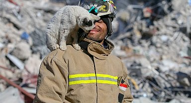 İtfaiye eri 9 aydır depremde kurtardığı 'Enkaz' isimli kediyle yaşıyor