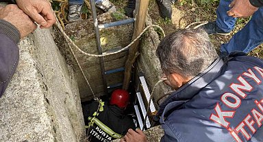 İtfaiyeden kuyudan koyun kurtarma operasyonu