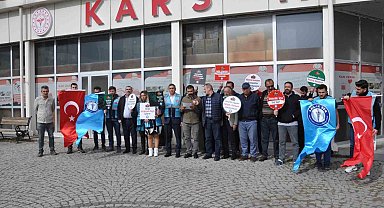 Kars sağlık çalışanlarından İsrail'e tepki