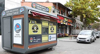 Kars'ta taksi durakları yenilendi