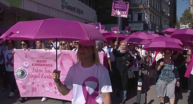 Kartal'da 'Pembe Patika Yürüyüşü' ile meme kanserine dikkat çekildi