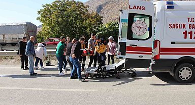 Kaza yapan motosikletin sürücüsü ağır yaralandı