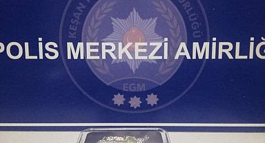 Keşan'da uyuşturucu ile yakalanan şahıs gözaltına alındı