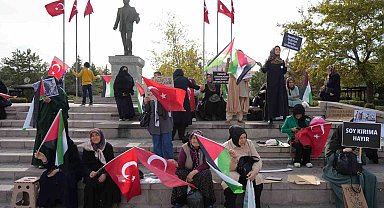 Kırıkkaleli kadınlar, Filistin'e destek için oturma eylemi yaptı