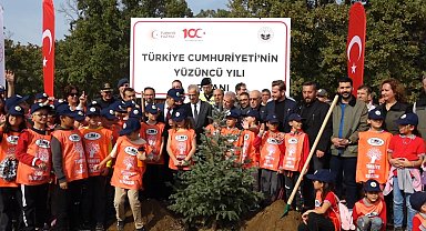 Kırklareli'de Cumhuriyet'in 100. yılında 2023 fidan dikildi