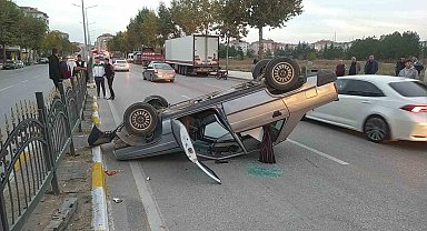 Kontrolden çıkan otomobil takla attı: 1 yaralı