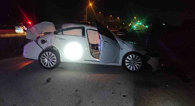 Kontrolden çıkan otomobil tali yola uçtu: 1 yaralı