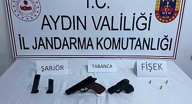 Köşk'te ruhsatsız tabanca ele geçirildi