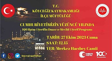 Köyceğiz'de Cumhuriyet'in 100. Yılında 100 hatim ve dua yapılacak