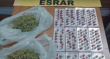 Kula'da 59 gram esrar ile 168 adet sentetik hap ele geçirildi