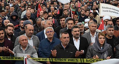 Malatya'da Filistin'e destek mitingi