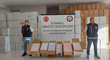 Maltepe'de 26 bin 100 adet bandrolsüz boş makaron ele geçirildi