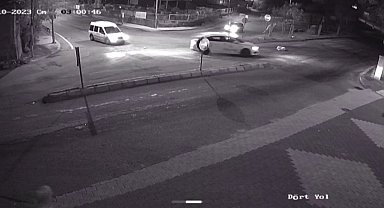 Maltepe'de yerde yatan köpeği ezen sürücü kamerada