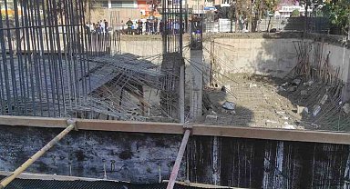 Mardin'de kütüphane inşaatında çökme: 4 yaralı