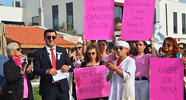 Meme Kanserine farkındalık için yürüdüler
