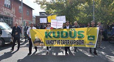 Muş'ta İsrail'e tepki yürüyüşü yapıldı