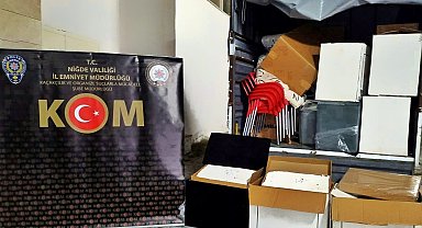 Niğde'de gümrük kaçağı makaron ele geçirildi