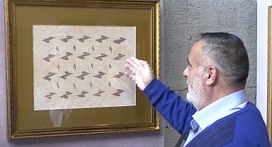 Oltu taşı bu kez ebru ile buluştu