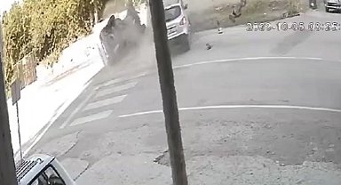 Osmaniye'de 3 kişinin yaralandığı kazanın görüntüleri ortaya çıktı