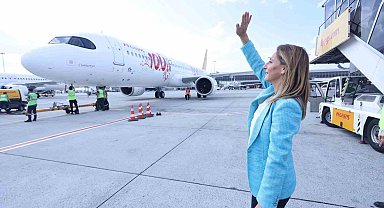 Pegasus'un 100. uçağı 'Cumhuriyet'in ilk rotası Ankara oldu