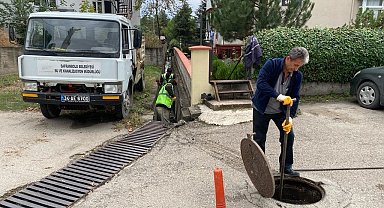 Safranbolu'da su taşkınlarına karşı temizlik çalışmaları yapıldı