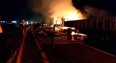 Şanlıurfa'da tır alev alev yandı