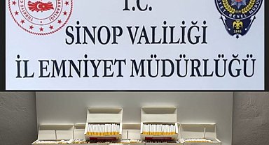 Sinop'ta 3 bin 620 adet içi doldurulmuş makaron ele geçirildi