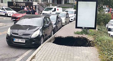 Şişli'de kaldırım çöktü, çukura düşen kadın yaralandı