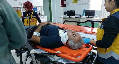 Tankerin üzerinde elektrik akımına kapılan sürücü yere düşerek yaralandı