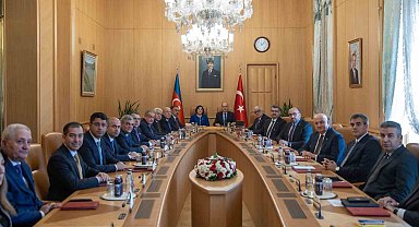 TBMM Başkanı Kurtulmuş, Azerbaycan Milli Meclis Başkanı Gafarova ile bir araya geldi