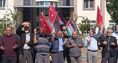 Turgutlu'da İsrail'e lanet, Filistin'e destek mitingi