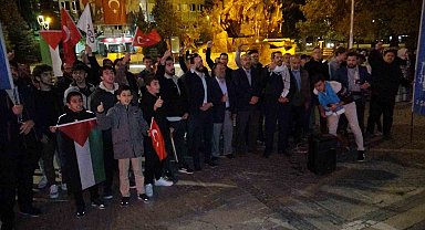 Uşak'ta Filistin'e destek eylemi