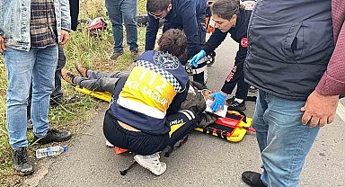 Uzunköprü'de tır motosiklete çarptı: 1 yaralı