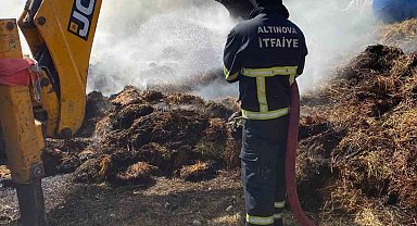 Yalova'da çıkan yangında 100 saman balyası kül oldu